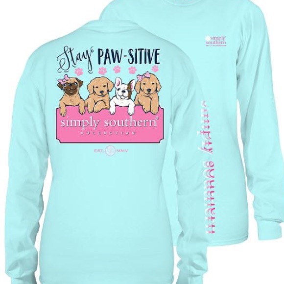 Simply Southern Tops - Simply Southern Stay Pawsitive Long sleeve